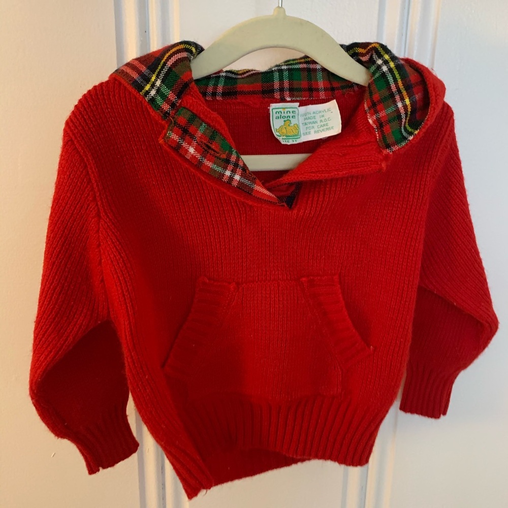 Vintage Red and Tartan Sweater